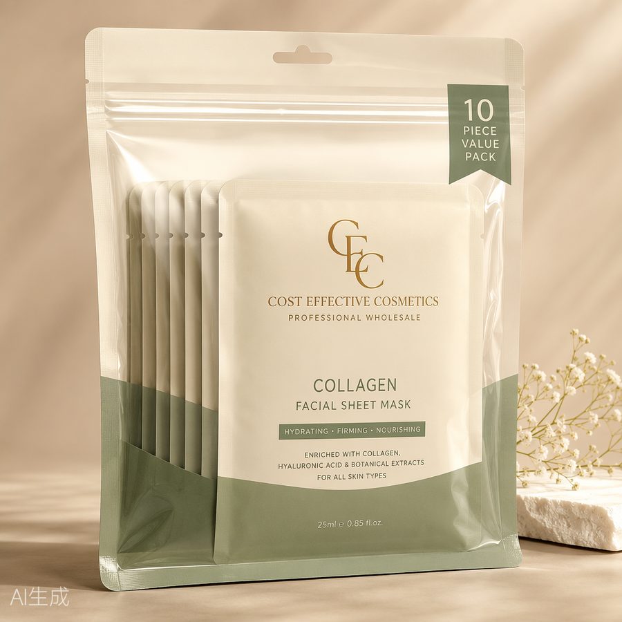 10-Piece Collagen Facial Sheet Mask Pack
